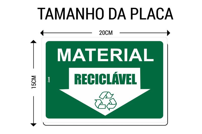 Imagem de Kit com 2 Placas de Sinalização - Coleta Seletiva: Aviso de Material Reciclável