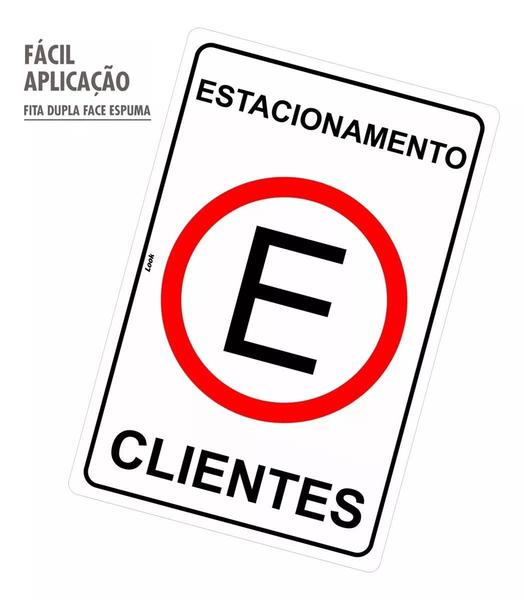 Imagem de Kit com 2 Placas de Sinalização - Estacionamento Permitido para Clientes