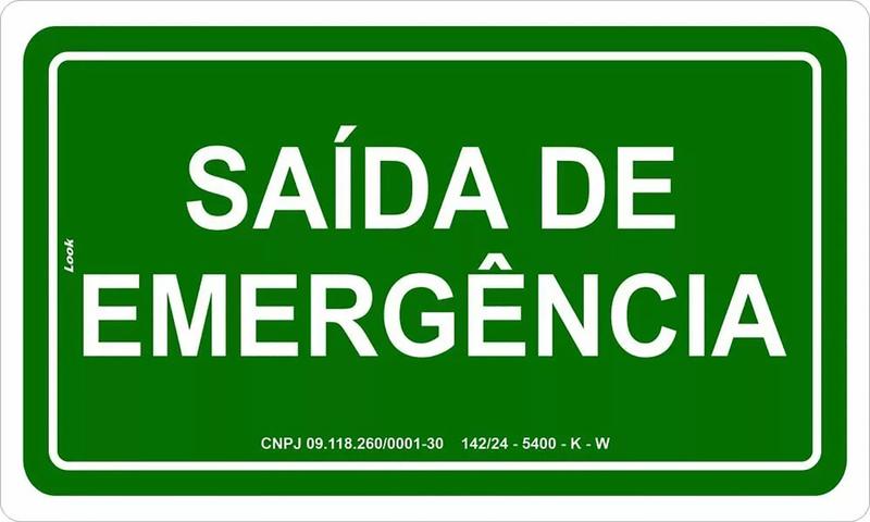 Imagem de Kit com 2 Placas de Sinalização "Rota de Fuga - Saída de Emergência" Fotoluminescentes em PS (Poliestireno)