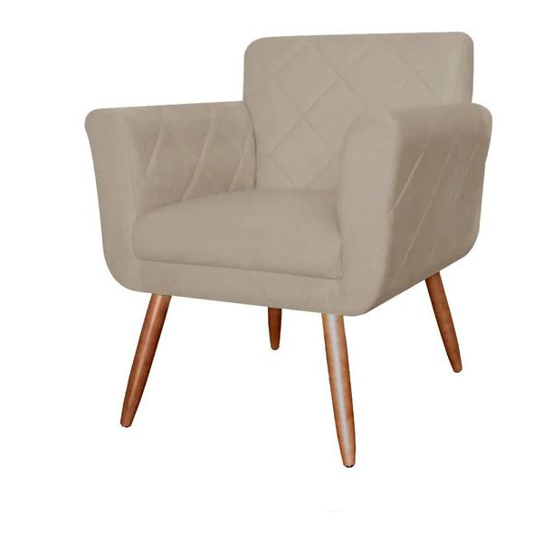 Imagem de Kit Com 2 Poltronas Cadeiras Isabella Estofadas Suede Cappuccino - INCASA DECOR