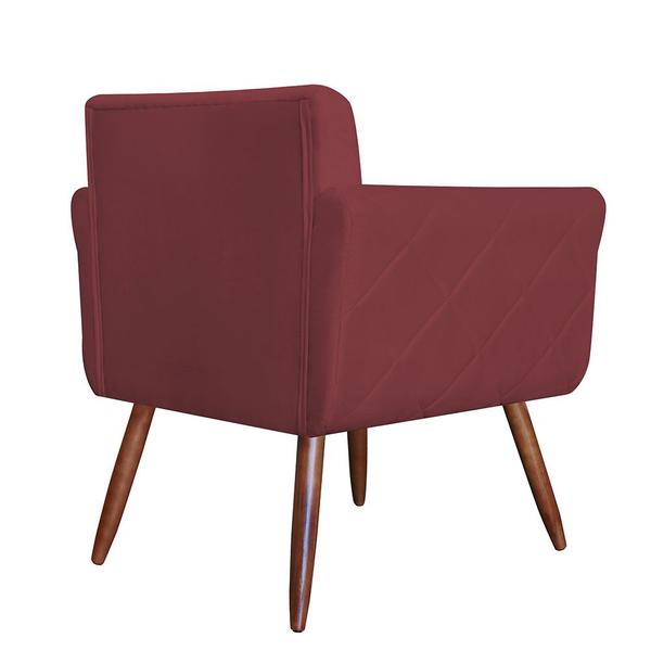 Imagem de Kit Com 2 Poltronas Cadeiras Isabella Estofadas Suede Vermelho Bordo - INCASA DECOR