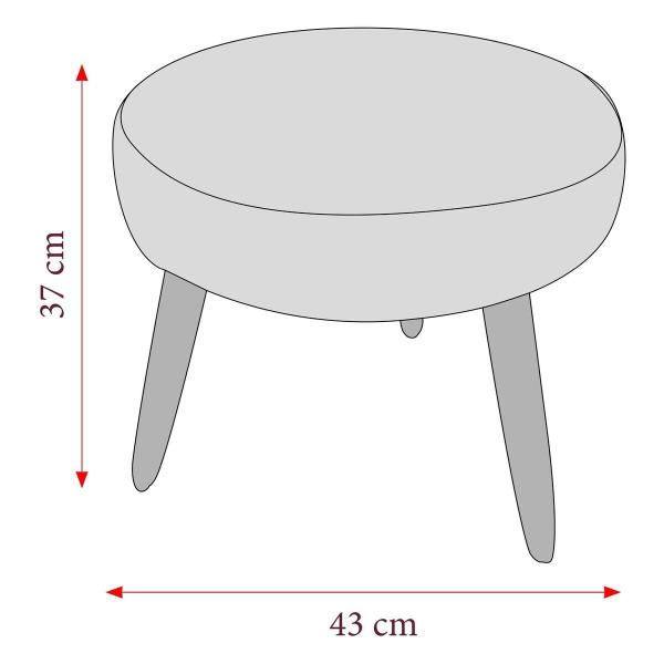 Imagem de Kit com 2 Poltronas Decorativas 64cm e Puff Retrô Tecido Veludo Multimóveis CR45270