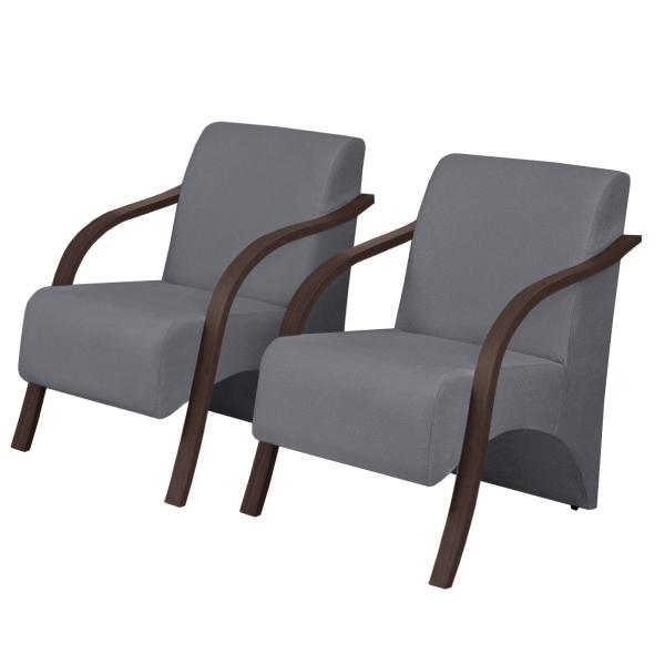 Imagem de Kit com 2 Poltronas Decorativas Vênus 1 Lugar D Salla Suede