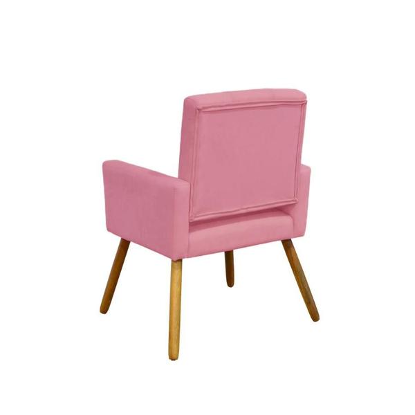 Imagem de Kit Com 2 Poltronas Para Quarto Closet Pés Palito Camila Suede Rosa Barbie - INCASA DECOR