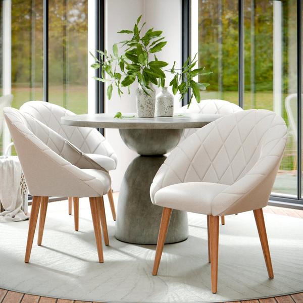 Imagem de Kit com 2 Poltronas para Recepção Escritório Decorativa Conforto Luxo Branco