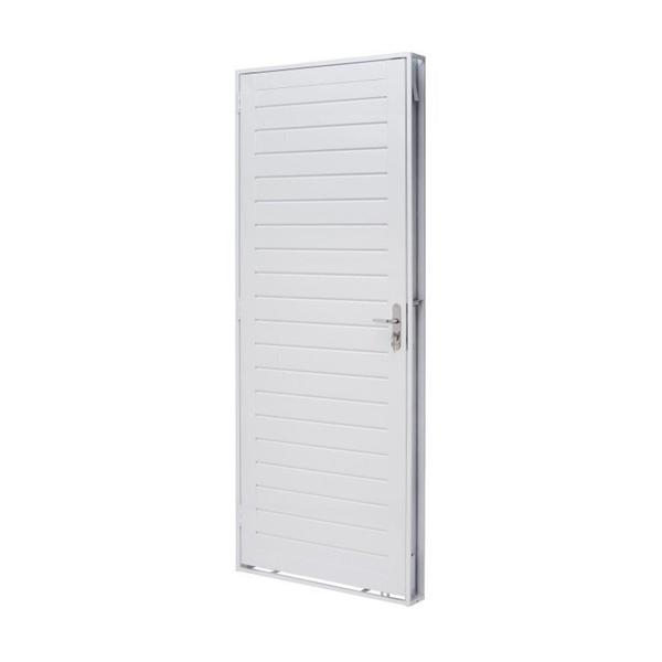 Imagem de Kit com 2 Portas de Aço Lambri 215x83cm Batente 12cm Qualitysol Branco