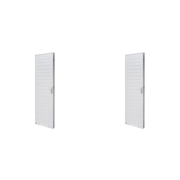 Imagem de Kit com 2 Portas de Aço Lambri 215x83cm Batente 12cm Qualitysol Ramassol