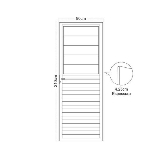 Imagem de Kit com 2 Portas de Alumínio Basculante 210x80cm com Vidro Liso Soft Plus Mgm Branco