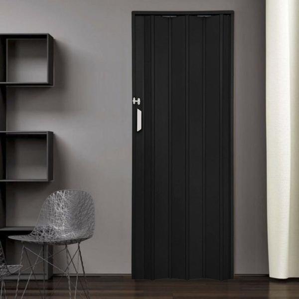 Imagem de Kit com 2 Portas Sanfonada de Pvc 210x94cm Bariri Preto absoluto