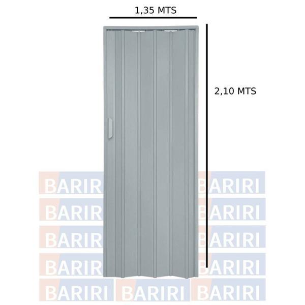 Kit com 2 Portas Sanfonadas de PVC 210x135cm Bariri Cinza Imagem de Kit com 2 Portas Sanfonadas de PVC 210x135cm Bariri Cinza
