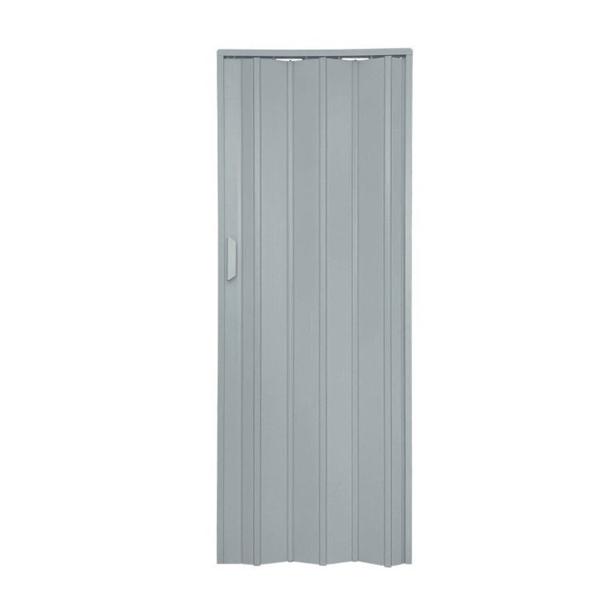 Kit com 2 Portas Sanfonadas de PVC 210x135cm Bariri Cinza Imagem de Kit com 2 Portas Sanfonadas de PVC 210x135cm Bariri Cinza