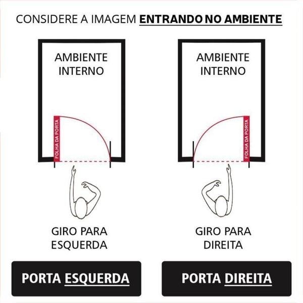 Imagem de Kit com 2 Portas Social Palheta de Alumínio 210 X 70cm Linha 25 Lado Direito Esquadrias Bergamo Branco