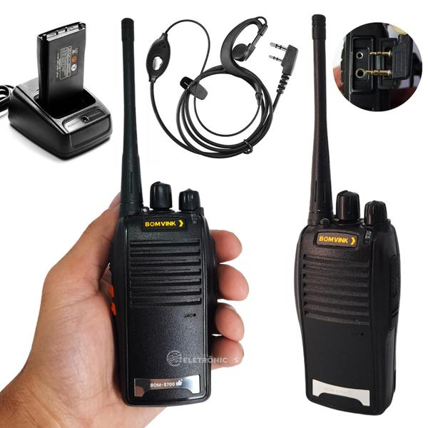 Imagem de Kit com 2 Rádios Walkie-Talkie de 16 Canais Comunicação Prática BOM5700