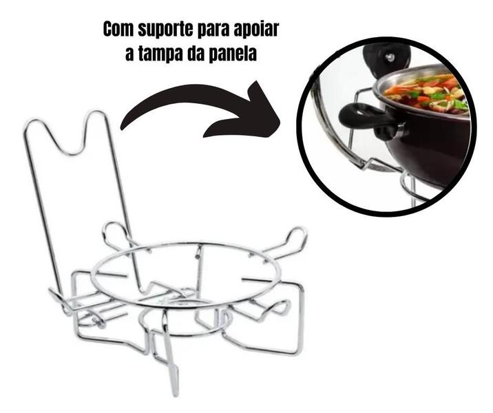 Imagem de Kit com 2 Rechaud Fogareiro Panela de Alumínio Redonda Buffet P/ Comida Aquecida Tampa de Vidro 6,5L