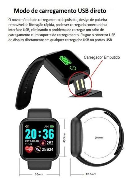 Imagem de Kit com 2 Relógio Inteligente SmartWatch iOS  Android Bluetooth Troca Pulseira Mult-Funções