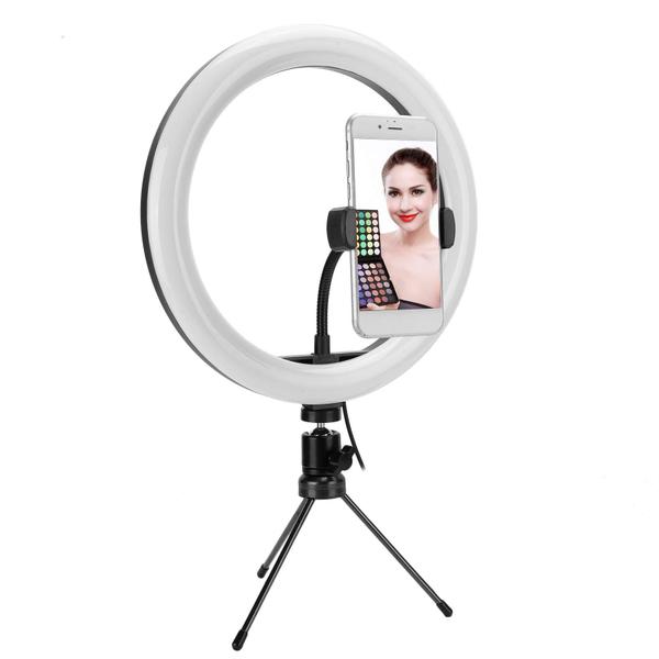 Imagem de Kit com 2 Ring Light Profissional Iluminador Tripé de Mesa Grande Luz 8" e 12"