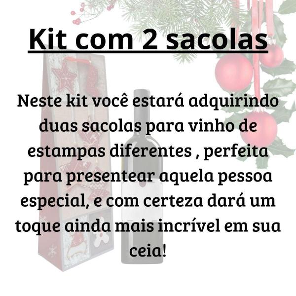 Kit Com 2 Sacolas Para Vinho Presente Natal Delicada Prática - Stingray Imagem de Kit Com 2 Sacolas Para Vinho Presente Natal Delicada Prática