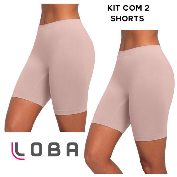 Imagem de Kit Com 2 Short Segunda Pele Feminino Calcinhas Microfibra Lingerie Íntima Loba Não Marca