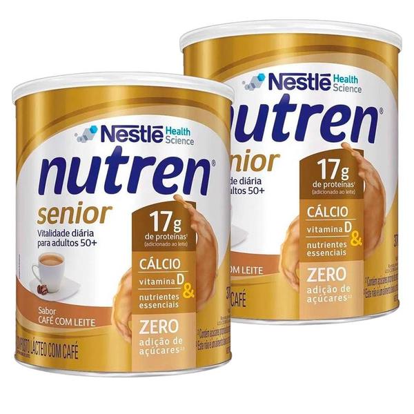 Imagem de Kit com 2 Suplemento Alimentar Nutren Senior Café com Leite 370g cada