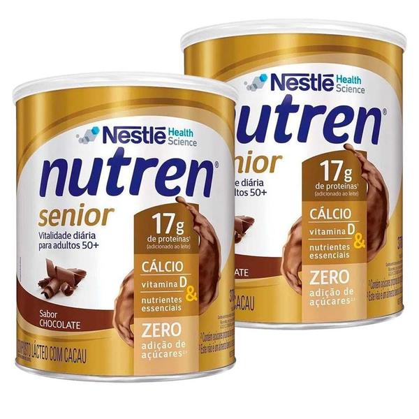 Imagem de Kit com 2 Suplemento Alimentar Nutren Senior Chocolate 370g cada