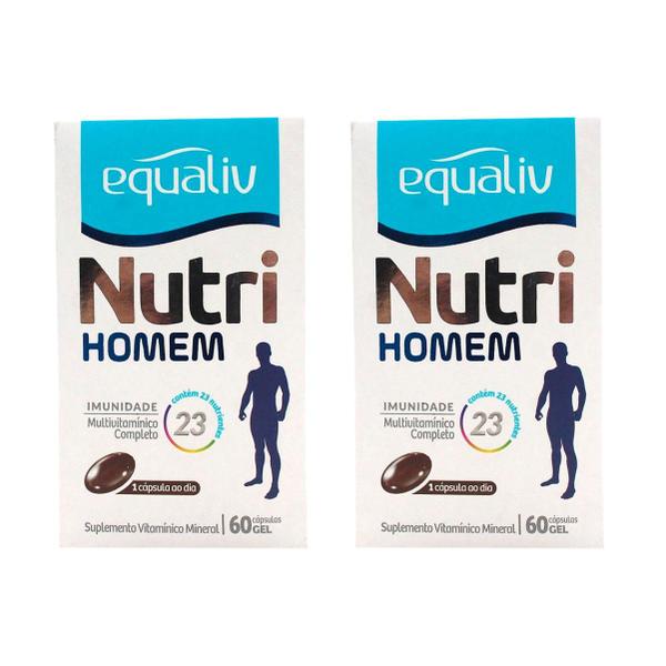 Imagem de Kit Com 2 Suplemento Vitaminico Nutri Homem Equaliv 60 Caps