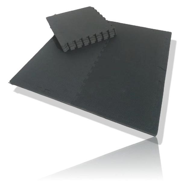 Imagem de Kit com 2 Tatames Tapetes EVA 50x50x1cm 10mm preto