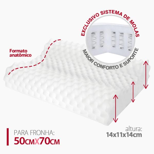 Kit com 2 Travesseiros Molas Cervical - Duoflex Imagem de Kit com 2 Travesseiros Molas Cervical