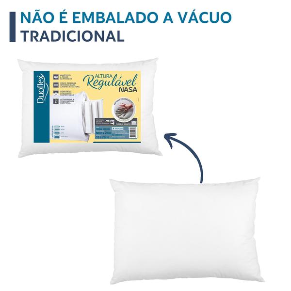 Imagem de Kit com 2 Travesseiros Nasa Regulável - Duoflex