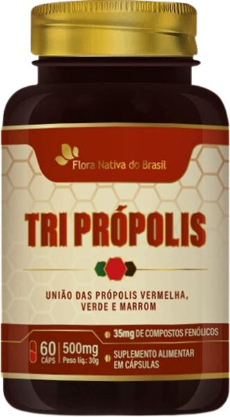 Imagem de Kit Com 2 - Tri Própolis (Vermelha, Verde e Marrom) 60 Caps de 500mg Flora Nativa do Brasil