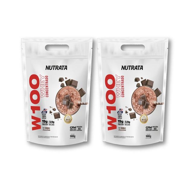 Imagem de Kit Com 2 Un Whey Protein W100 Refil 900g Nutrata