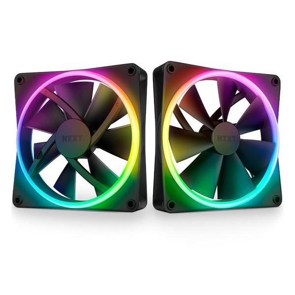 Imagem de Kit com 2 Ventoinhas NZXT F140RGB Duo ,140mm, Led RGB, Preto -  RF-D14DF-B1