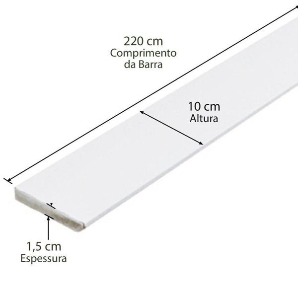 Imagem de Kit com 20 Barras Rodapé Liso 10cmx1,5cmx220cm Mdf Revestido Casablanca 44m