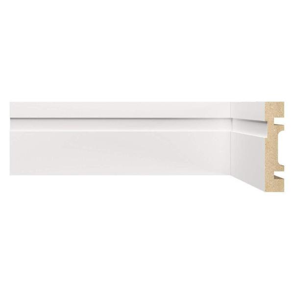 Imagem de Kit com 20 Barras Rodapé Mdf 702 Moldufama 15mmx7cm Metro Linear 48m Branco