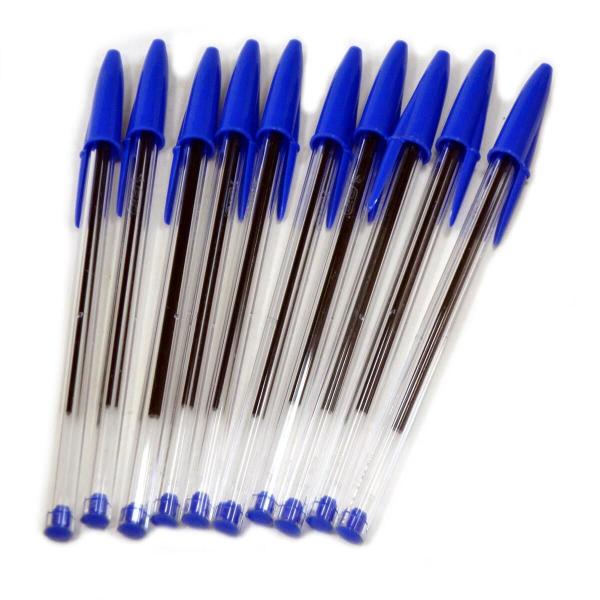 Imagem de Kit com 20 Canetas BIC 1.0mm Transparente Média Azul