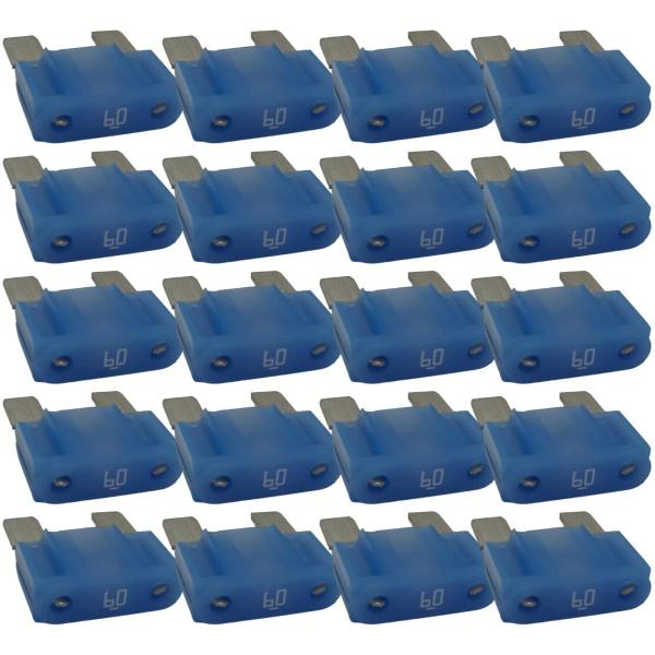 Kit Com 20 Fusivel Lâmina Littelfuse 60A Azul Grande Imagem de Kit Com 20 Fusivel Lâmina Littelfuse 60A Azul Grande