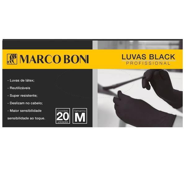 Imagem de Kit com 20 Luvas Black Profissional - Tamanho M - Marco Boni