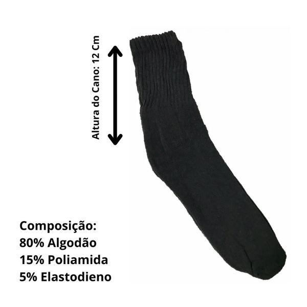 Imagem de Kit Com 20 Pares De Meias Masculina Cano Alto Longo Esportiva Grossas Em Algodão