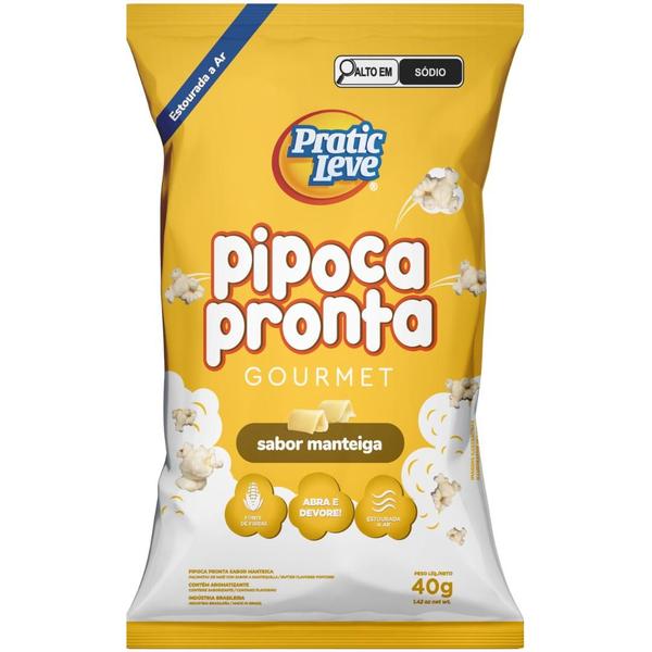 Imagem de KIT COM 20 PIPOCA PRONTA GOURMET PRATIC LEVE 40g - MANTEIGA