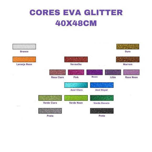 Imagem de Kit com 20 Placas de Eva com Glitter Make +