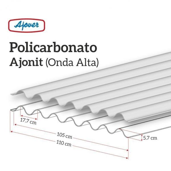 Imagem de Kit com 20 Telhas Policarbonato 183cm X 110cm Onda Alta