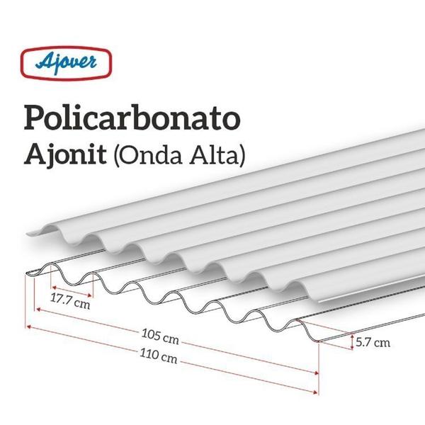 Imagem de Kit com 20 Telhas Policarbonato 244cm X 110cm