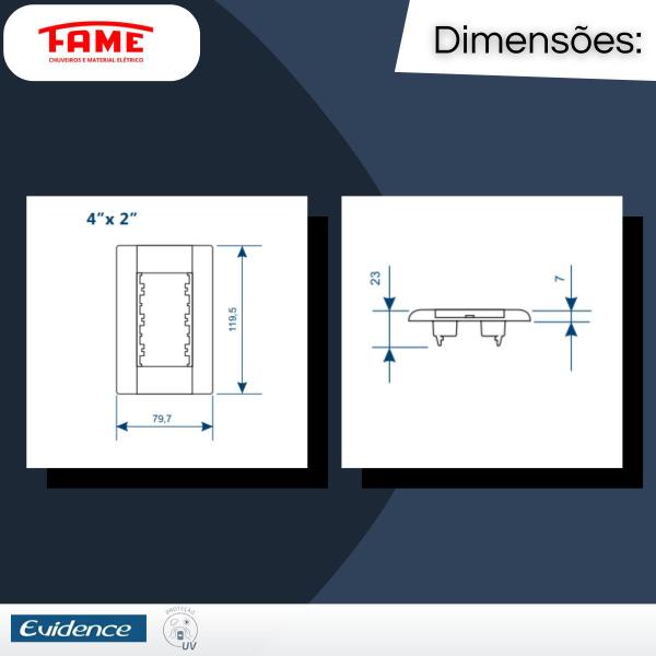 Imagem de Kit Com 20 Tomadas Padrão 2p+T 20A Com Placa Evidence - Fame