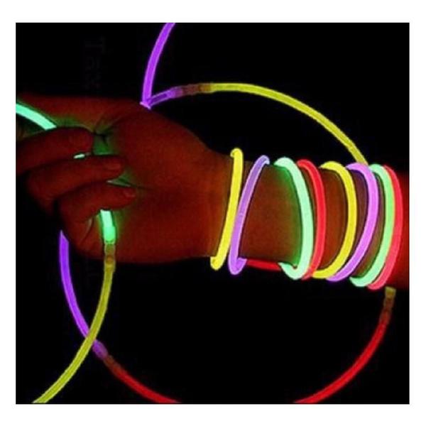 Imagem de Kit com 200 Pulseira de Neon 7 cores Glow Stick com Fecho