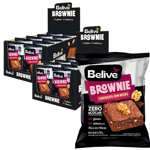 Imagem de Kit Com 20Und Brownie Belive Chocolate Com Nozes Zero 40G