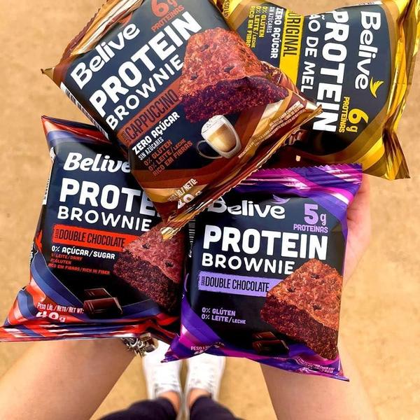 Imagem de Kit Com 20Und Protein Brownie Double Chocolate Belive 40G