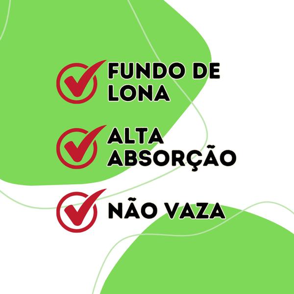 Imagem de Kit com 24 Banheiro para Cães Tecido Ecológico 70x50 Branco com borda Azul - 200 Lavagens