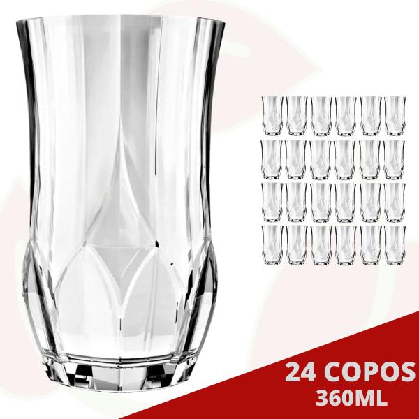 Imagem de Kit com 24 Copos Ópera 360ML Água Suco Long Drink 360ML