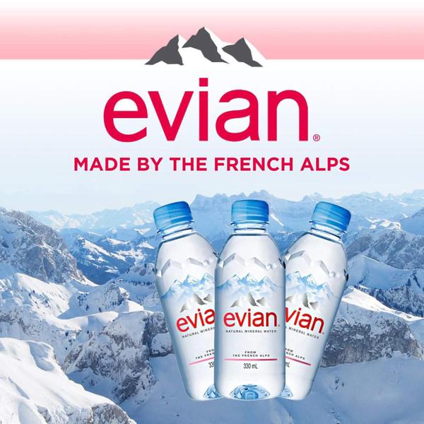 Imagem de Kit Com 24Un Água Mineral S/ Gás Francesa Evian Pet 330Ml