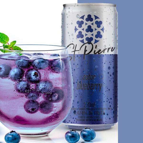 Imagem de Kit Com 24Un Refrigerante De Blueberry St Pierre 270Ml