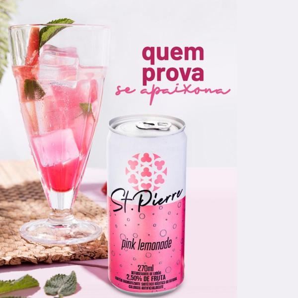 Imagem de Kit Com 24Un Refrigerante Pink Lemonade St Pierre Lata 270Ml